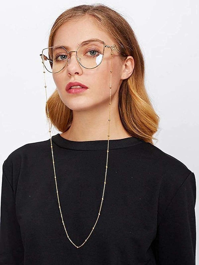 AllenCOCO Glasses Chain, Eyeglass Strap For Women Sunglasses - 14K Gold Eyeglasses Chain, Eye Glasses Holders Around Neck - Image 3